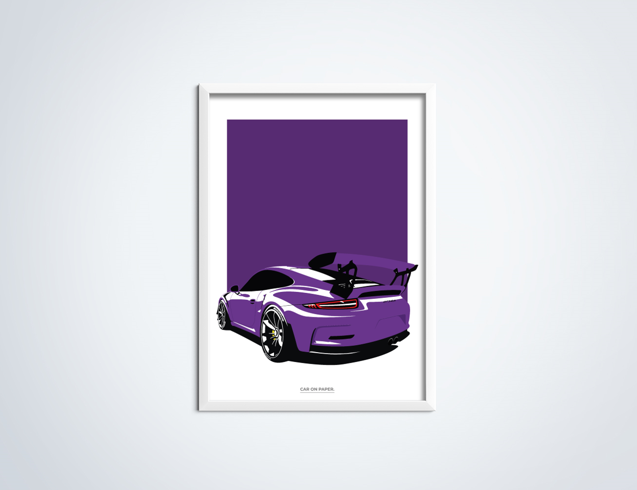 Porsche GT3 RS Paars Poster in Lijst