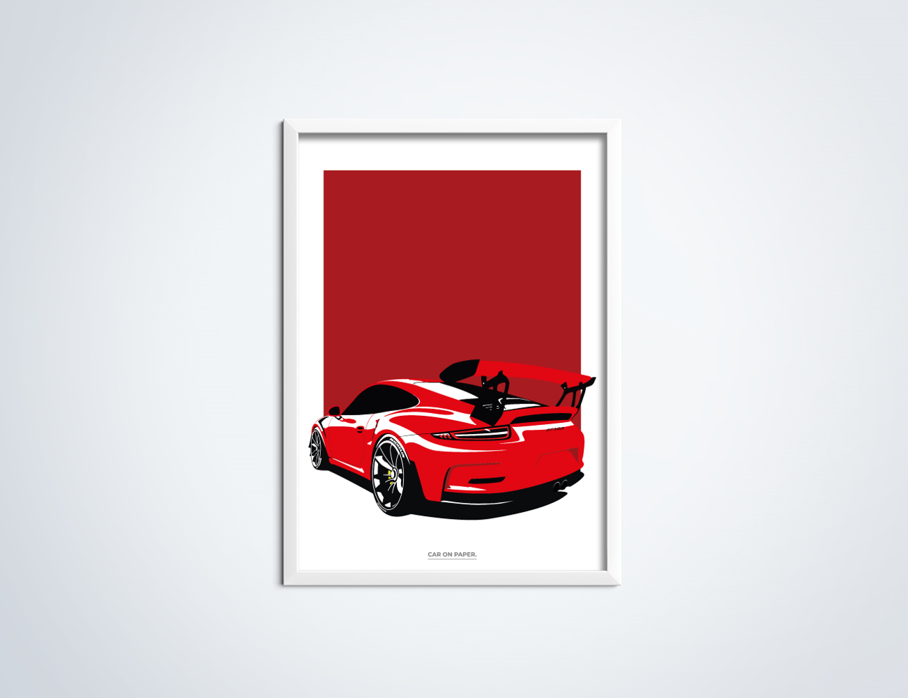Porsche GT3 RS Rood Poster in Lijst