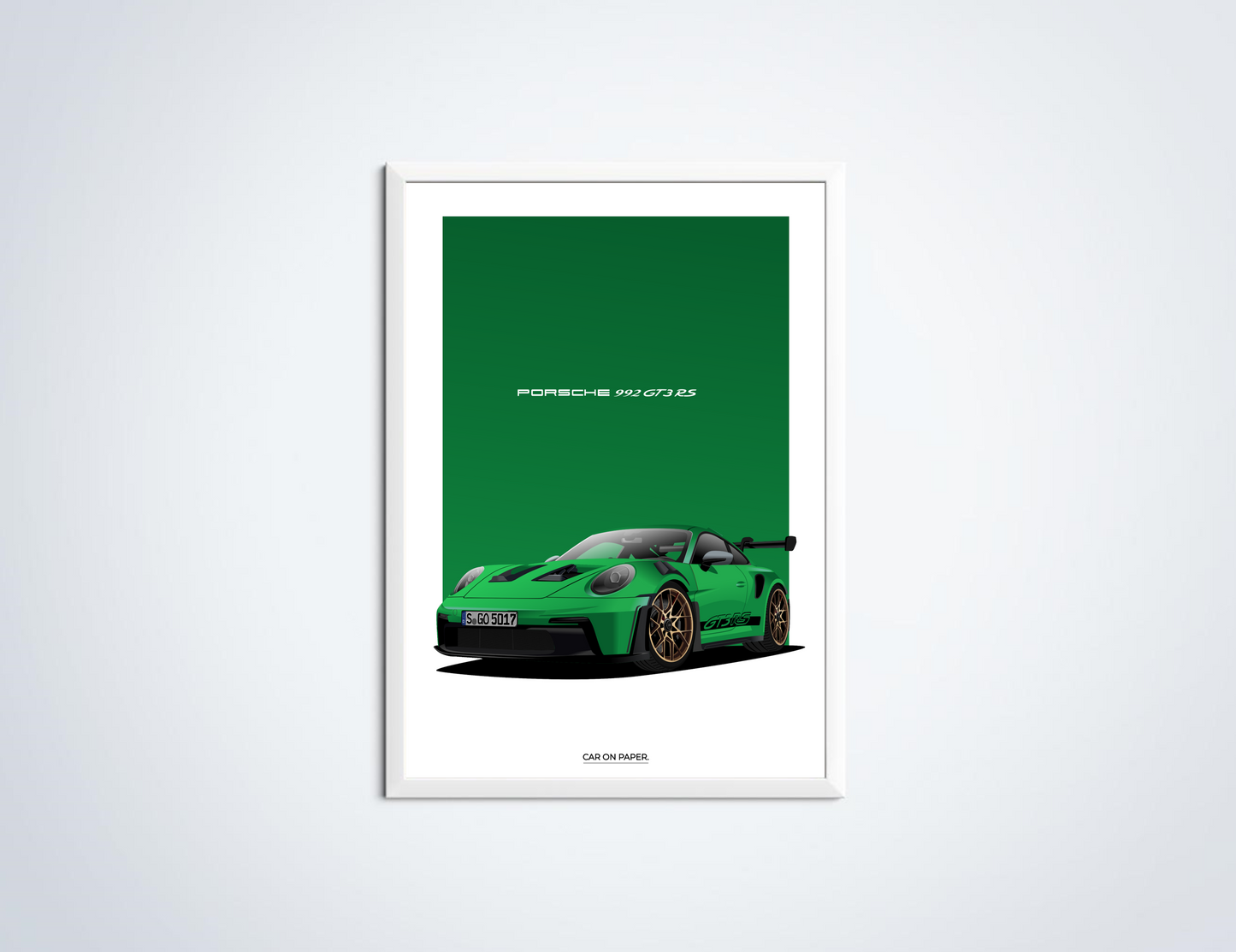 Porsche 911 GT3 RS Groen Poster in Lijst