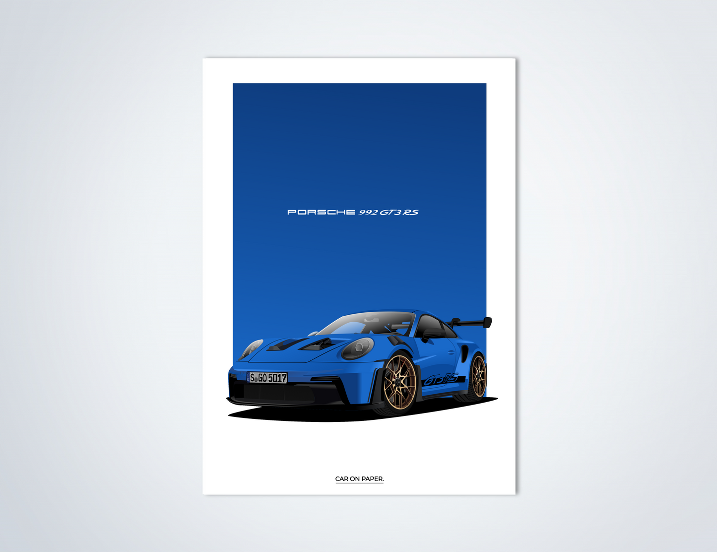 Porsche 911 GT3 RS Blauw Poster