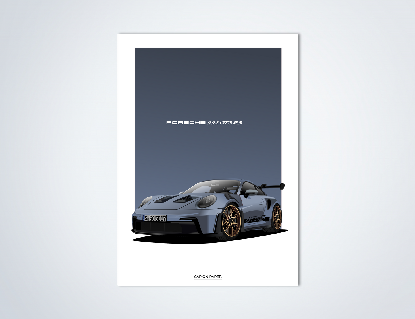 Porsche 911 GT3 RS Grijs Poster