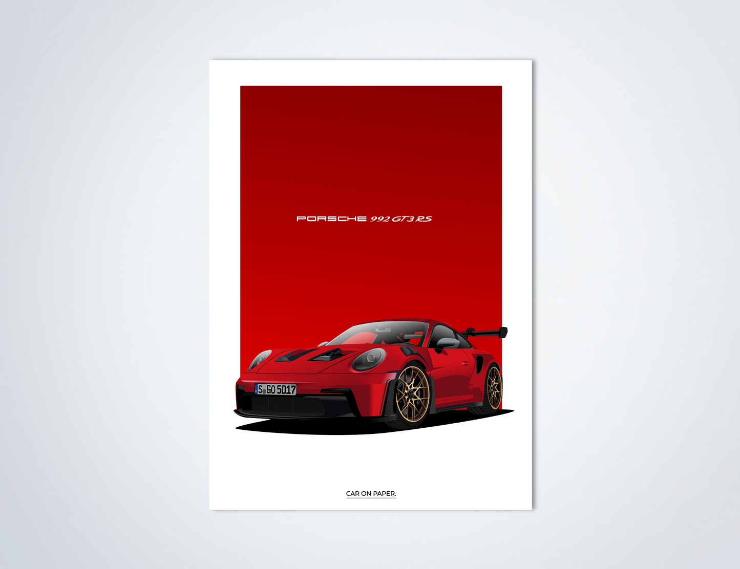 Porsche 911 GT3 RS Rood Poster