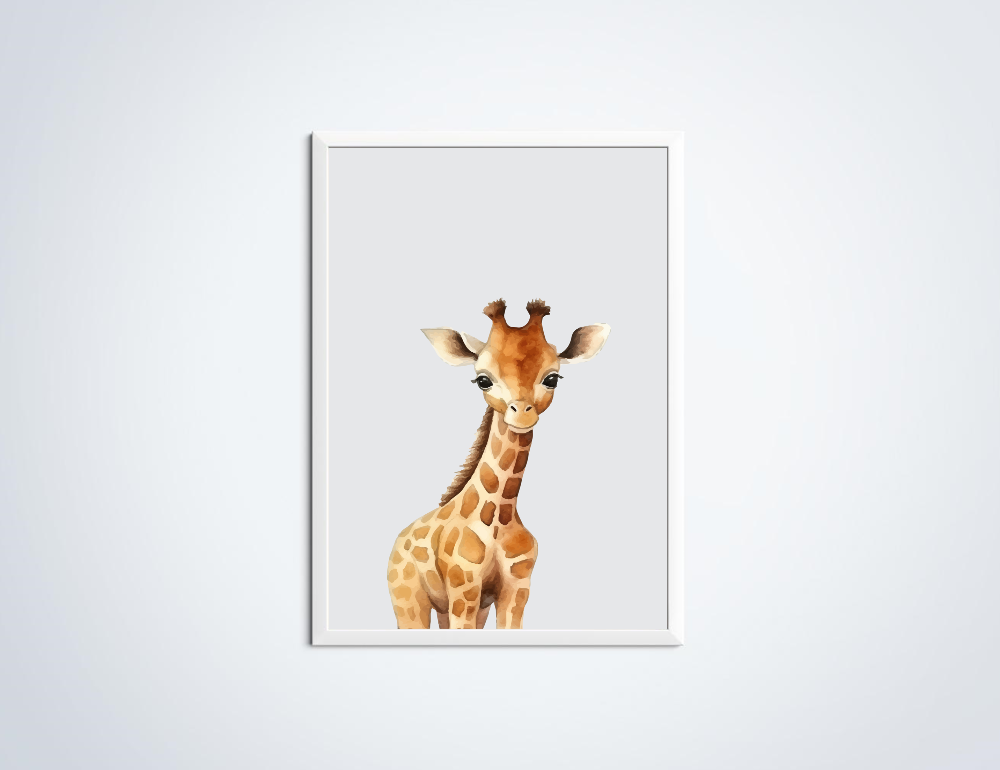 Giraffe dierenposter in lijst