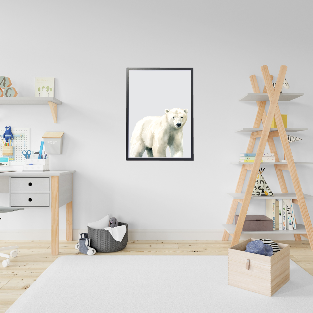 Ijsbeer dierenposter in kinderkamer