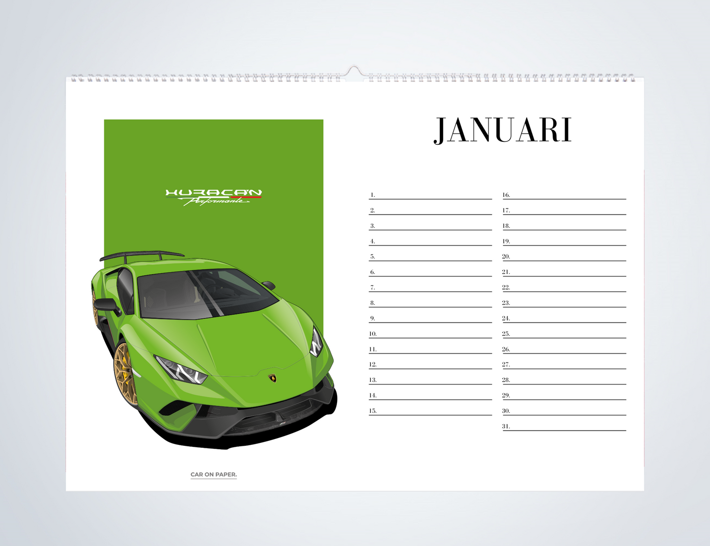 Verjaardagskalender Auto's Januari