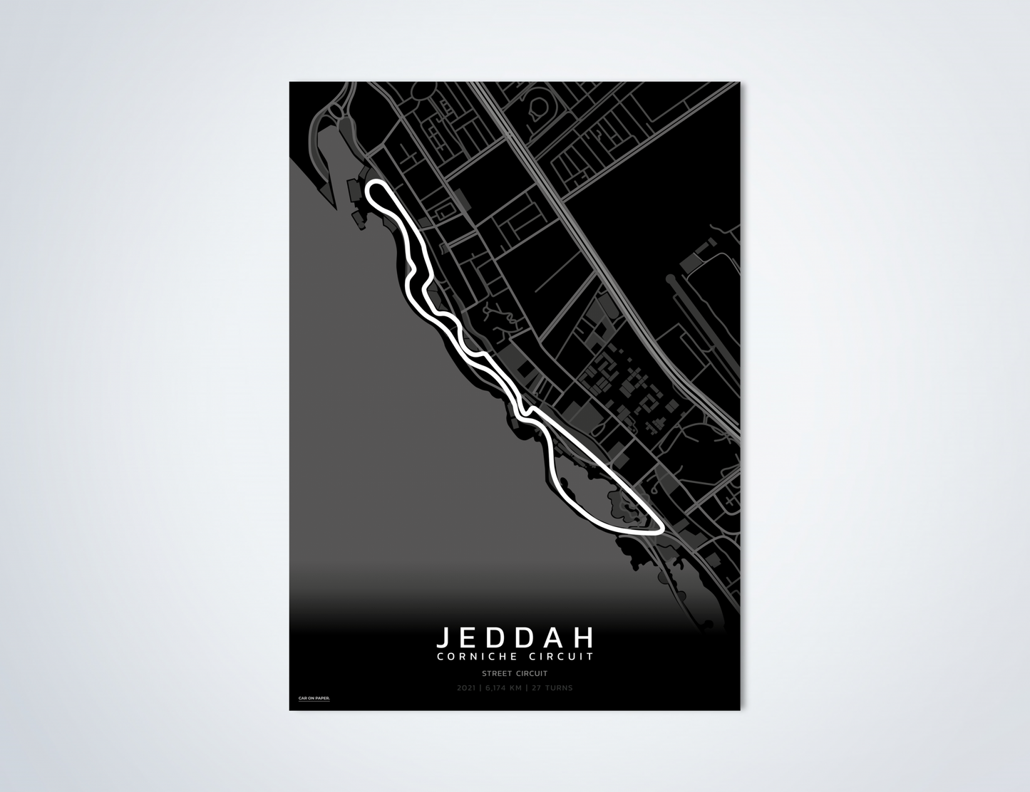 Jeddah Circuit Zwart Poster