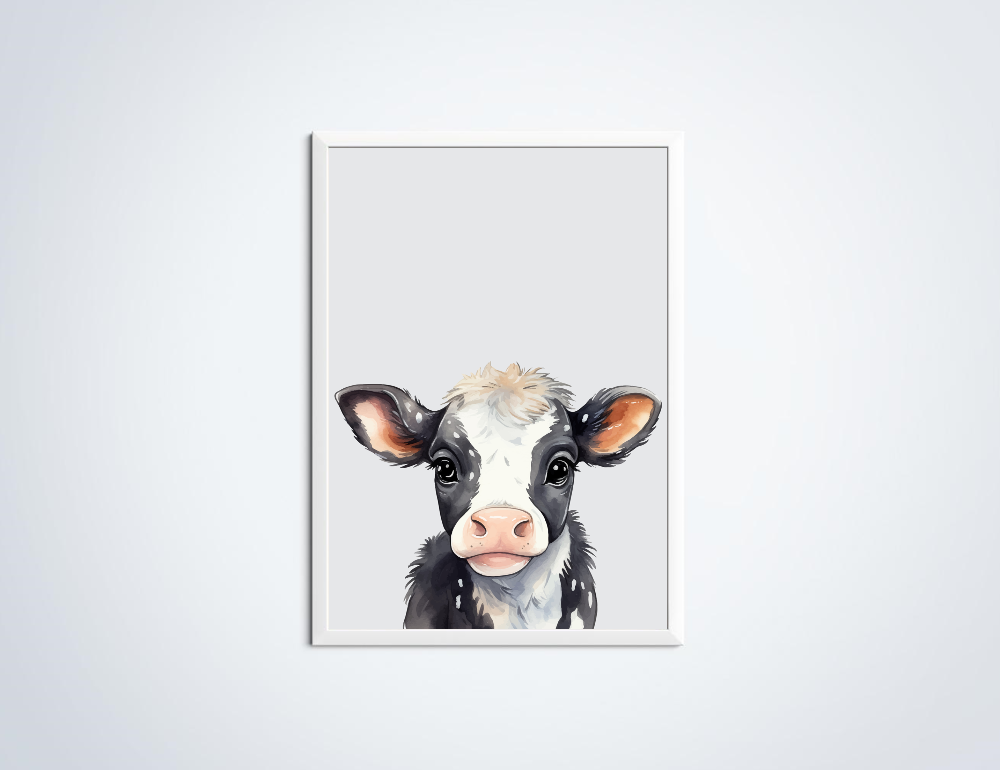 Kalfje dierenposter in lijst