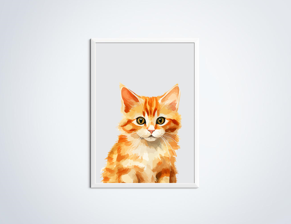 Kitten dierenposter in lijst