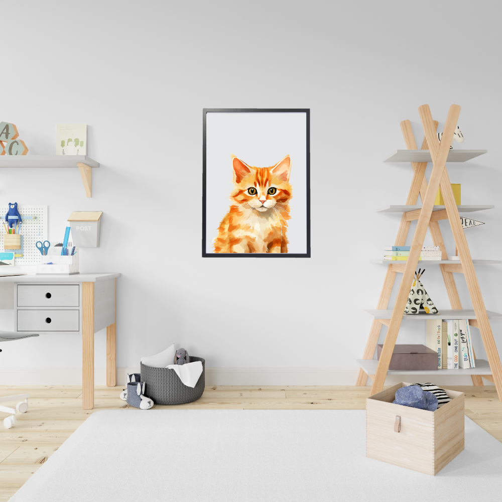 Kitten dierenposter in kinderkamer