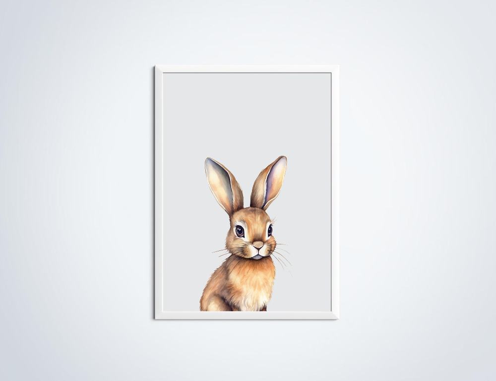 Konijn dierenposter in lijst
