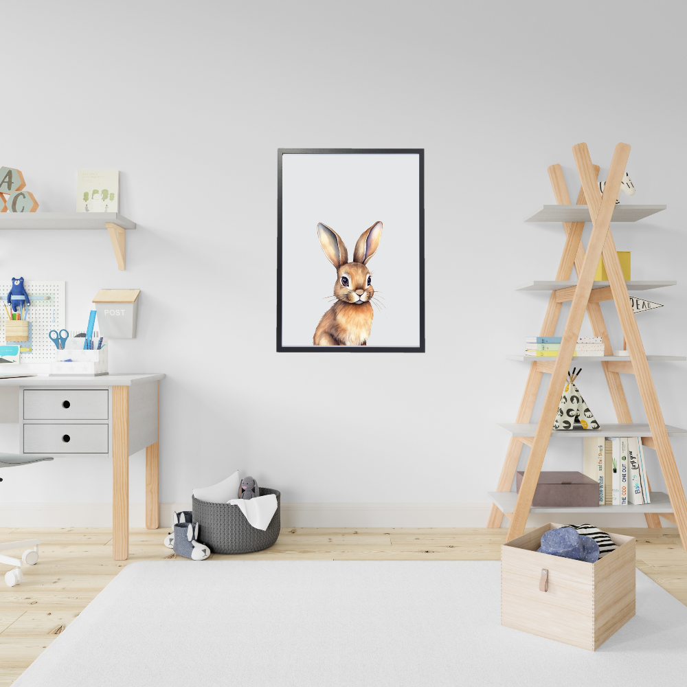 Konijn dierenposter in kinderkamer