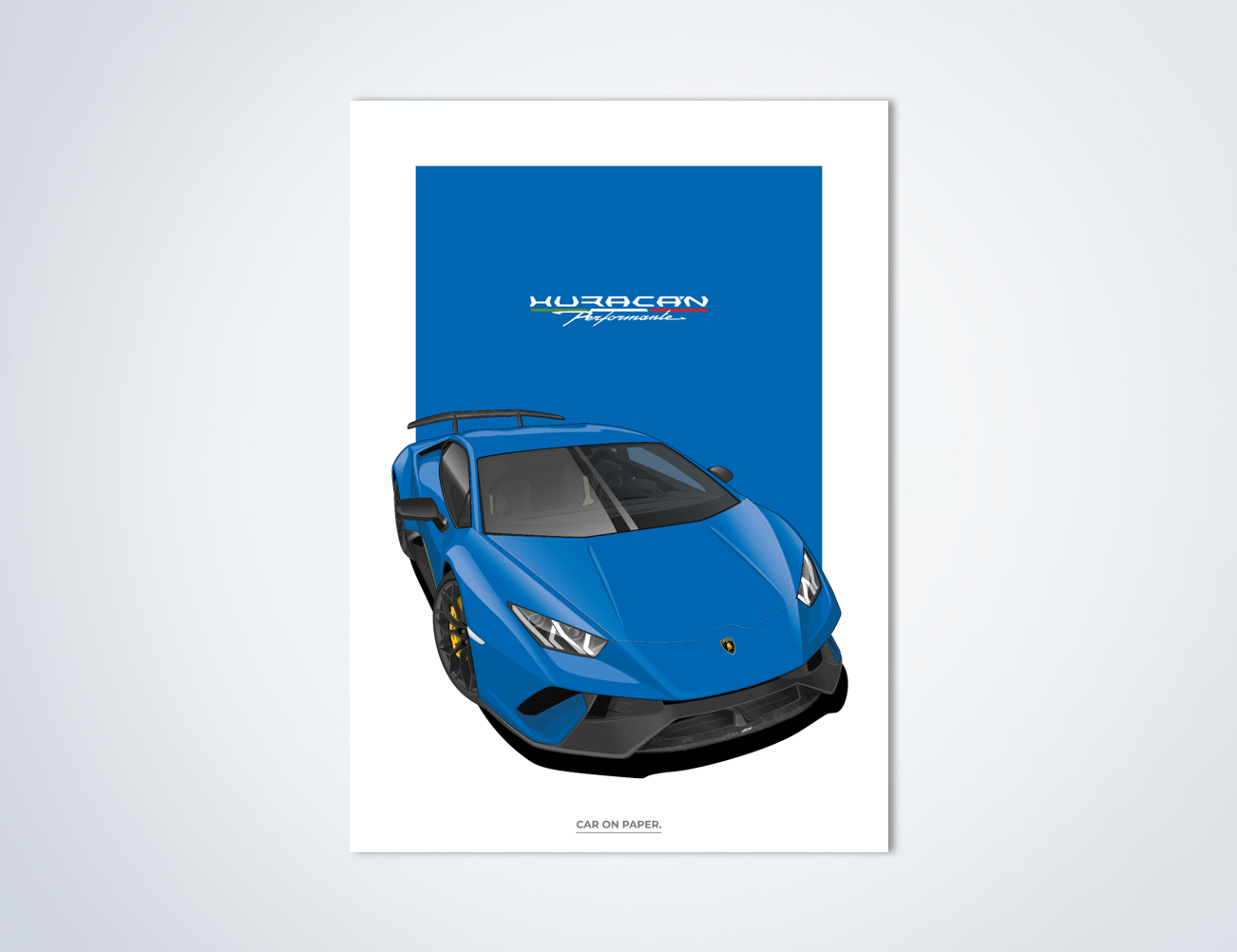 Lamborghini Huracan Performante Blauw Poster