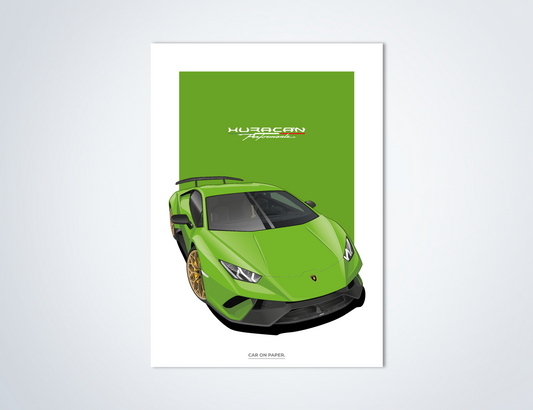 Lamborghini Huracan Performante Groen Poster