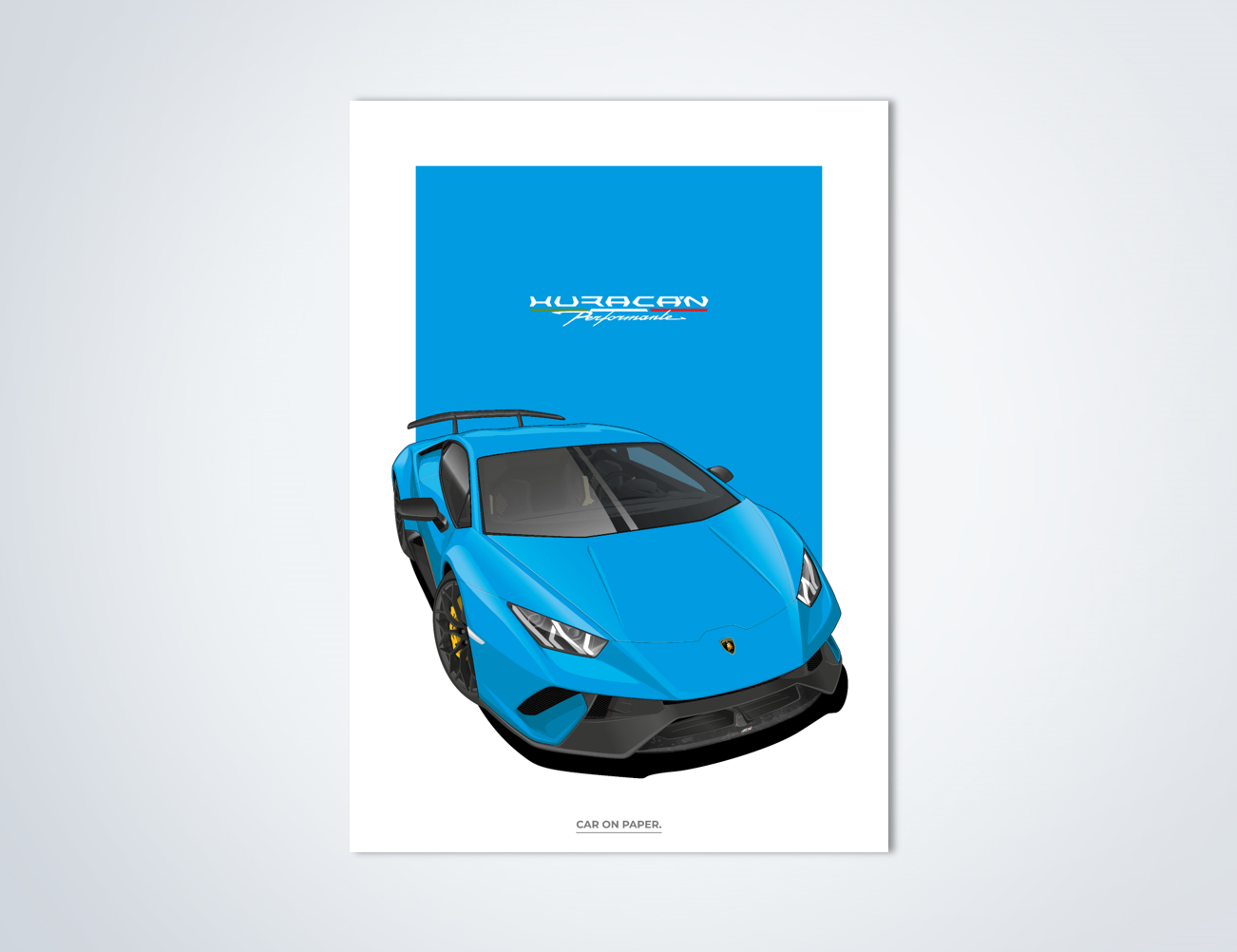 Lamborghini Huracan Performante Lichtblauw Poster