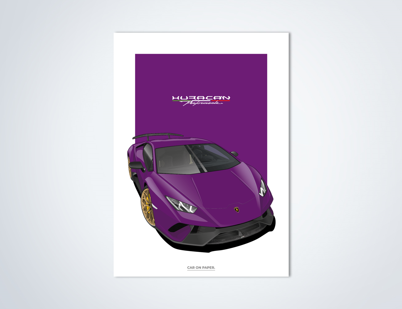 Lamborghini Huracan Performante Paars Poster