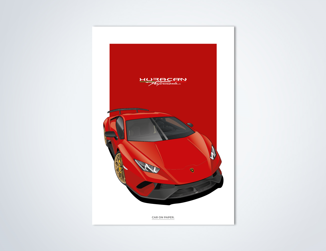 Lamborghini Huracan Performante Rood Poster
