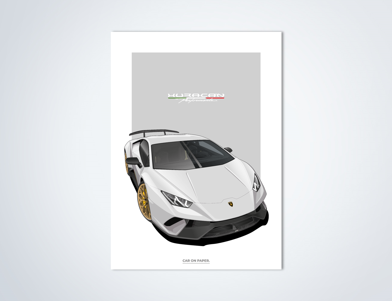 Lamborghini Huracan Performante Wit Poster