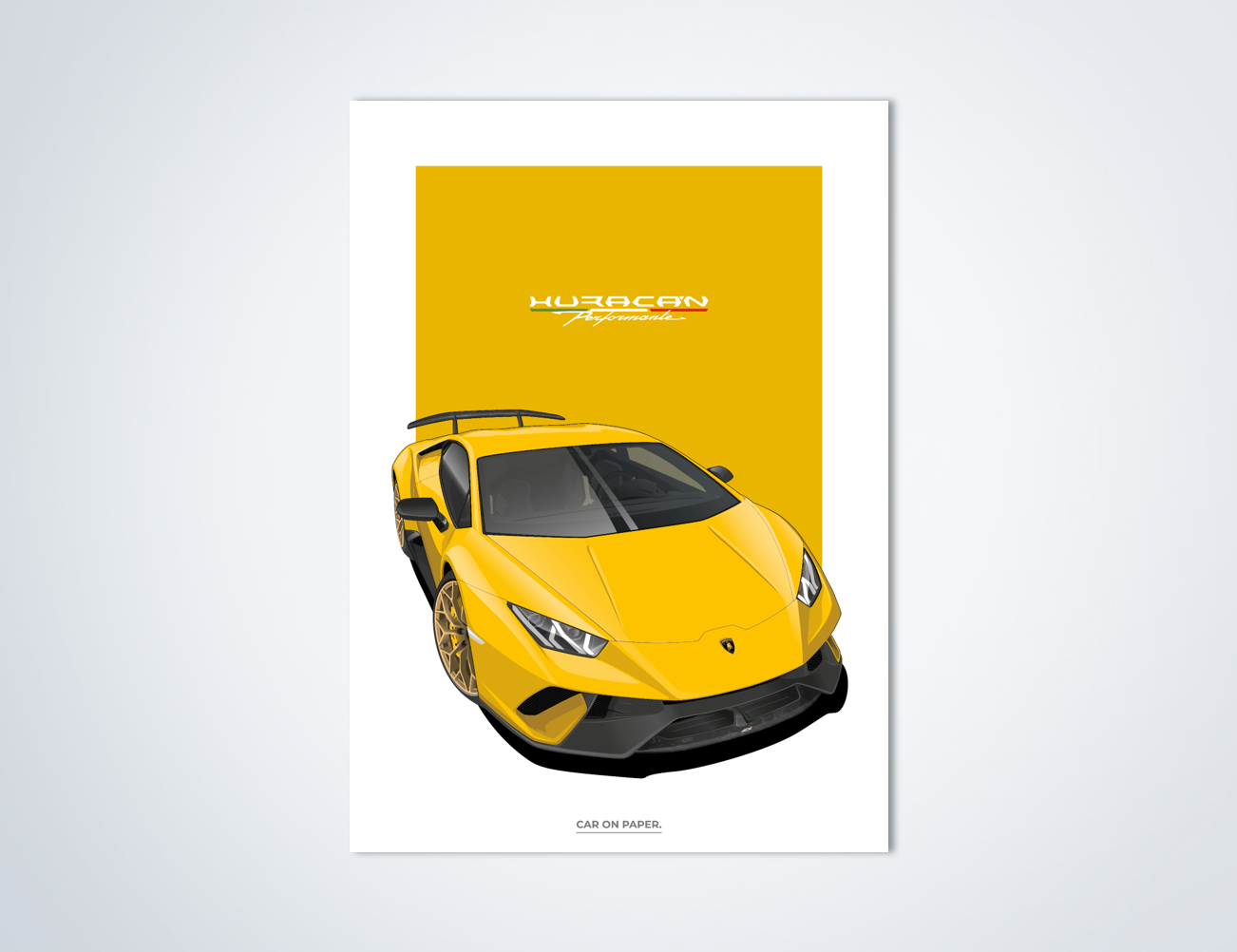 Lamborghini Huracan Performante Geel Poster