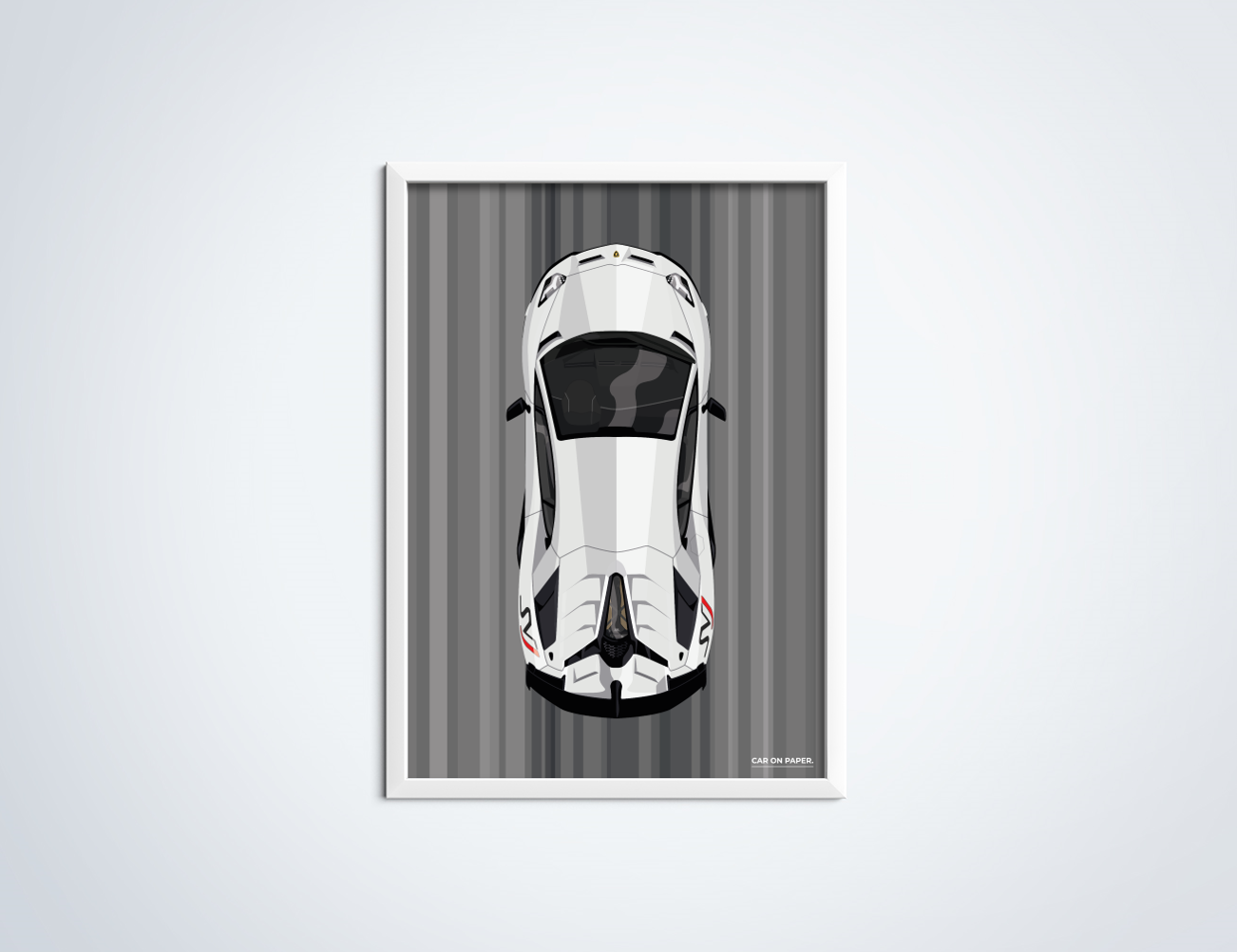 Lamborghini Aventador SVJ Wit Poster in Lijst