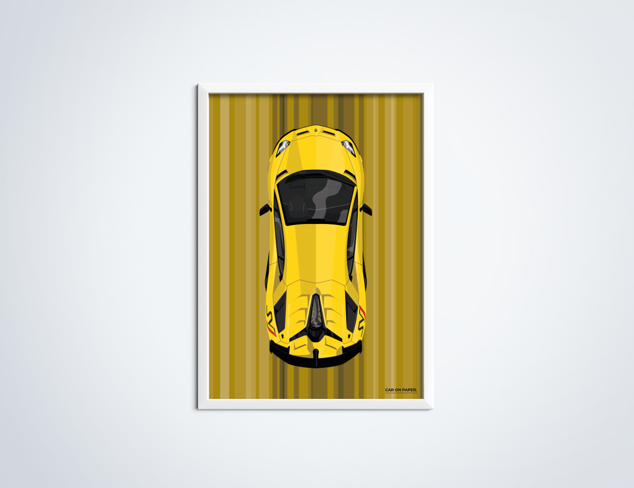 Lamborghini Aventador SVJ Geel Poster in Lijst