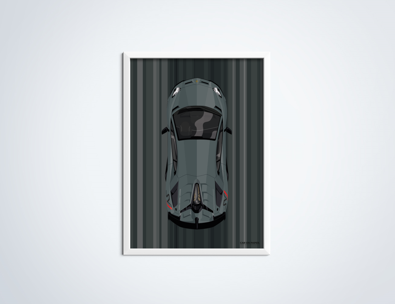 Lamborghini Aventador SVJ Grijs Poster in Lijst