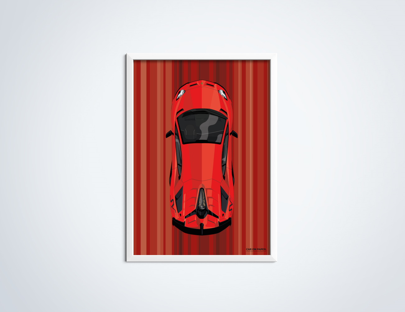 Lamborghini Aventador SVJ Rood Poster in Lijst