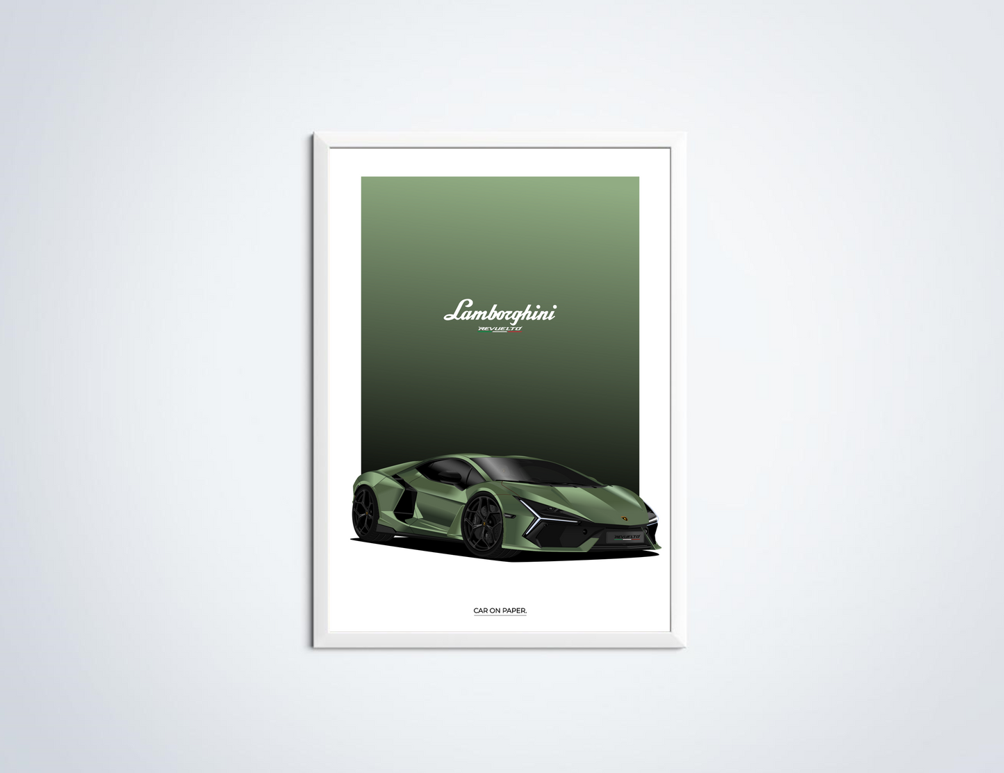 Lamborghini Revuelto Groen Poster in Lijst