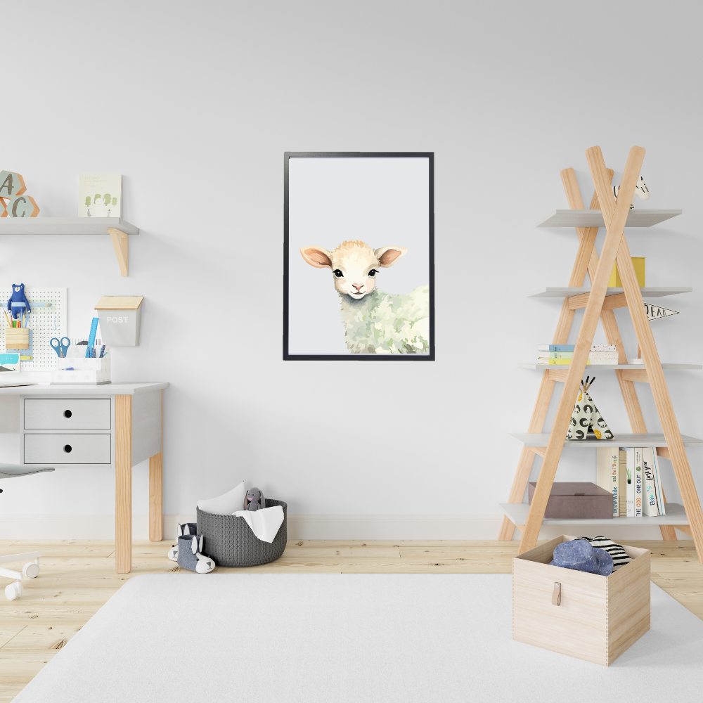 Lammetje dierenposter in kinderkamer
