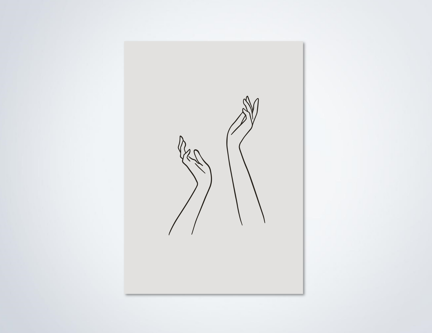 Line Art Hands Up Poster