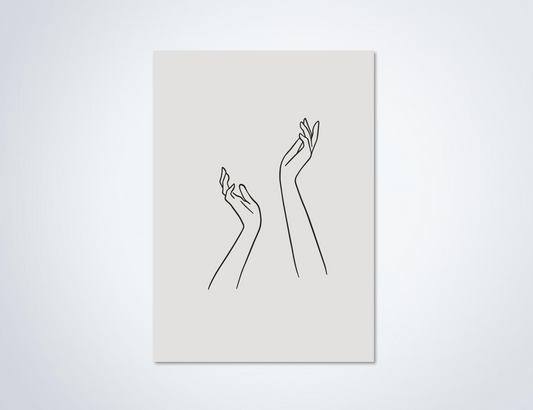 Line Art Hands Up Poster