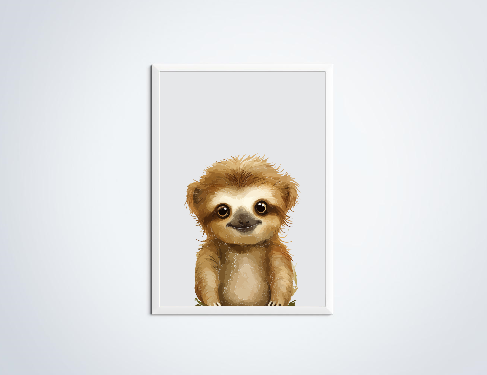 Luiaard dierenposter in lijst