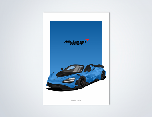 McLaren 765LT Spider Blauw Poster