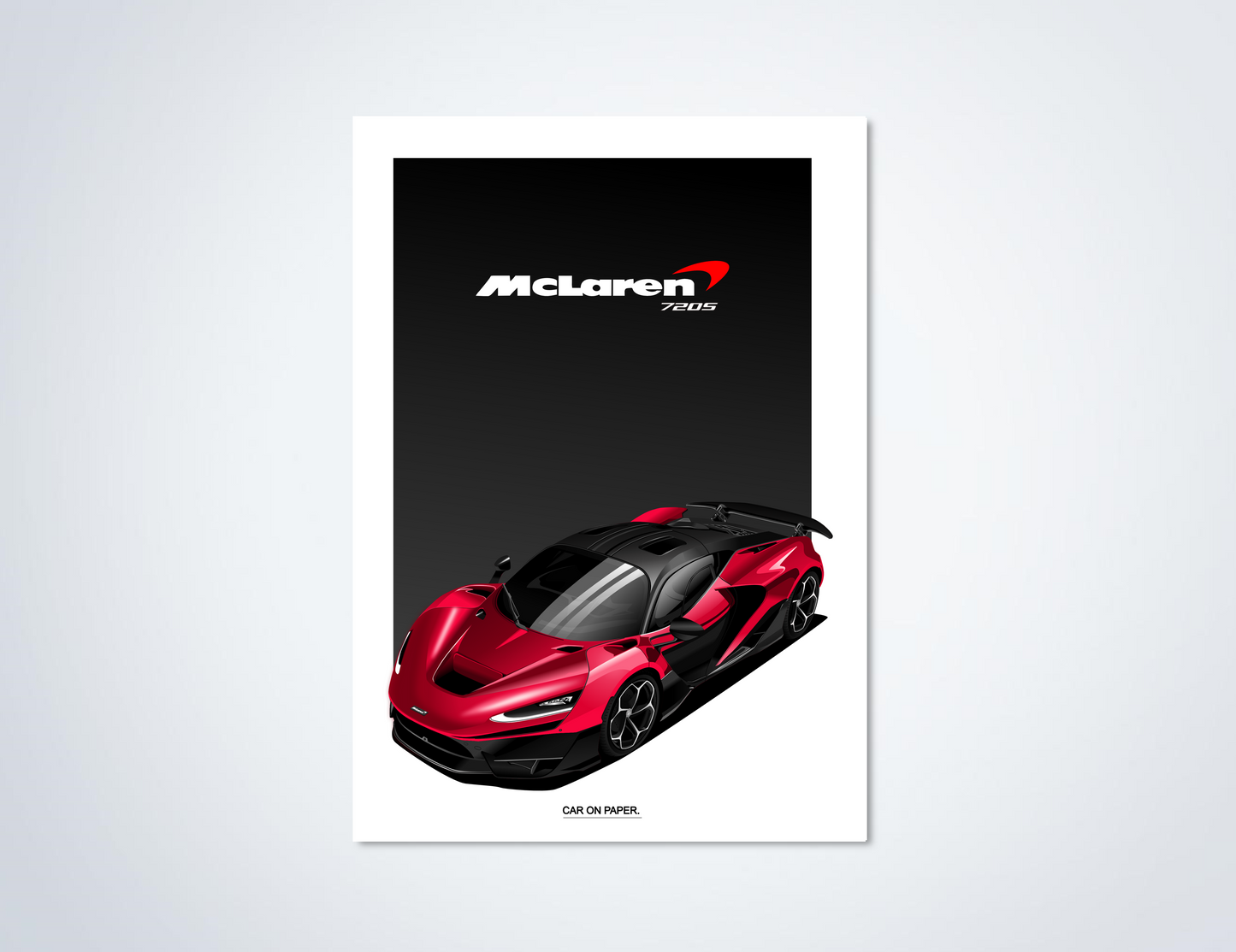 McLaren W1 Rood op Poster