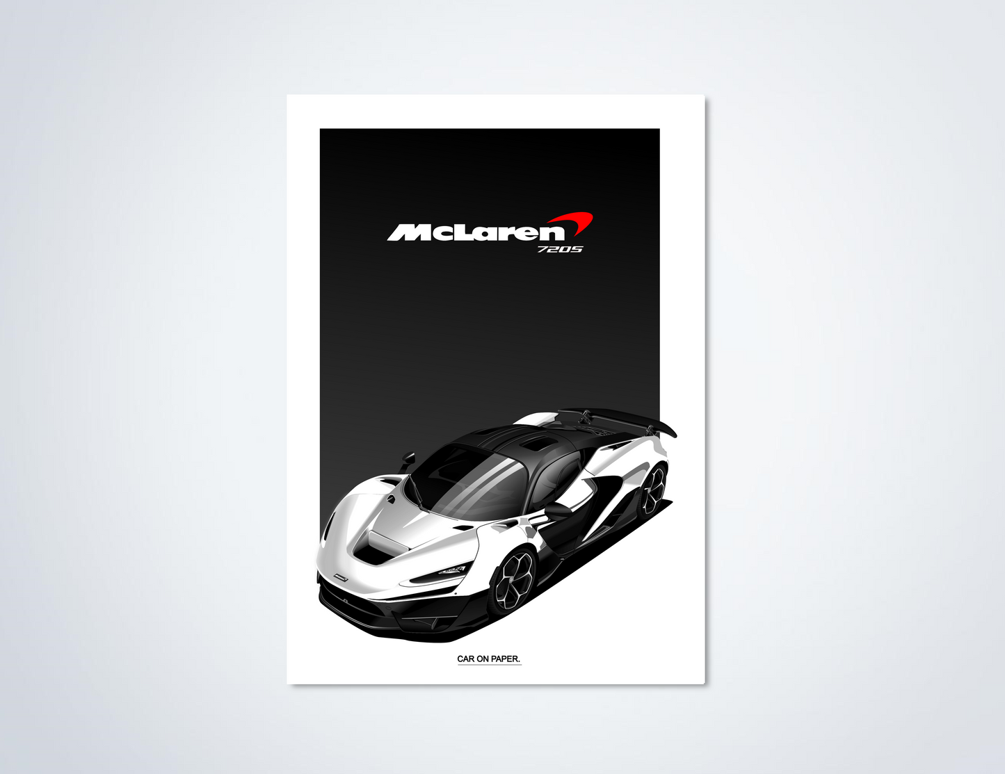 McLaren W1 Wit op Poster