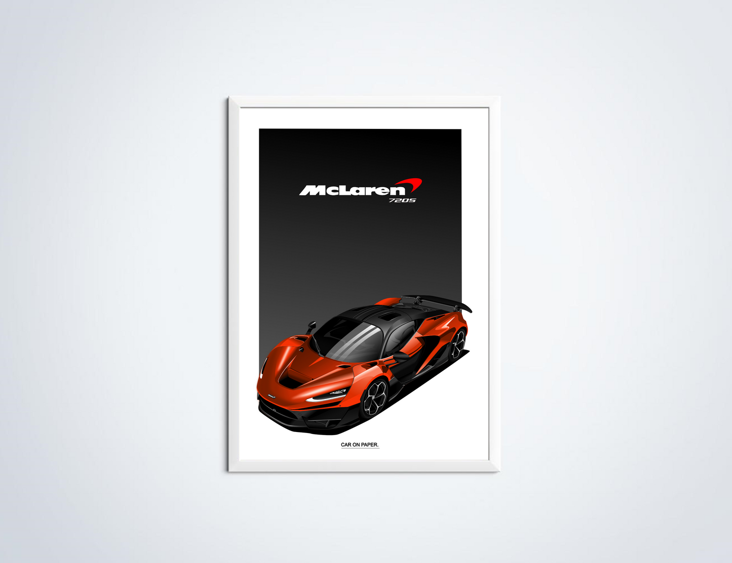 McLaren W1 Oranje op Poster in Lijst