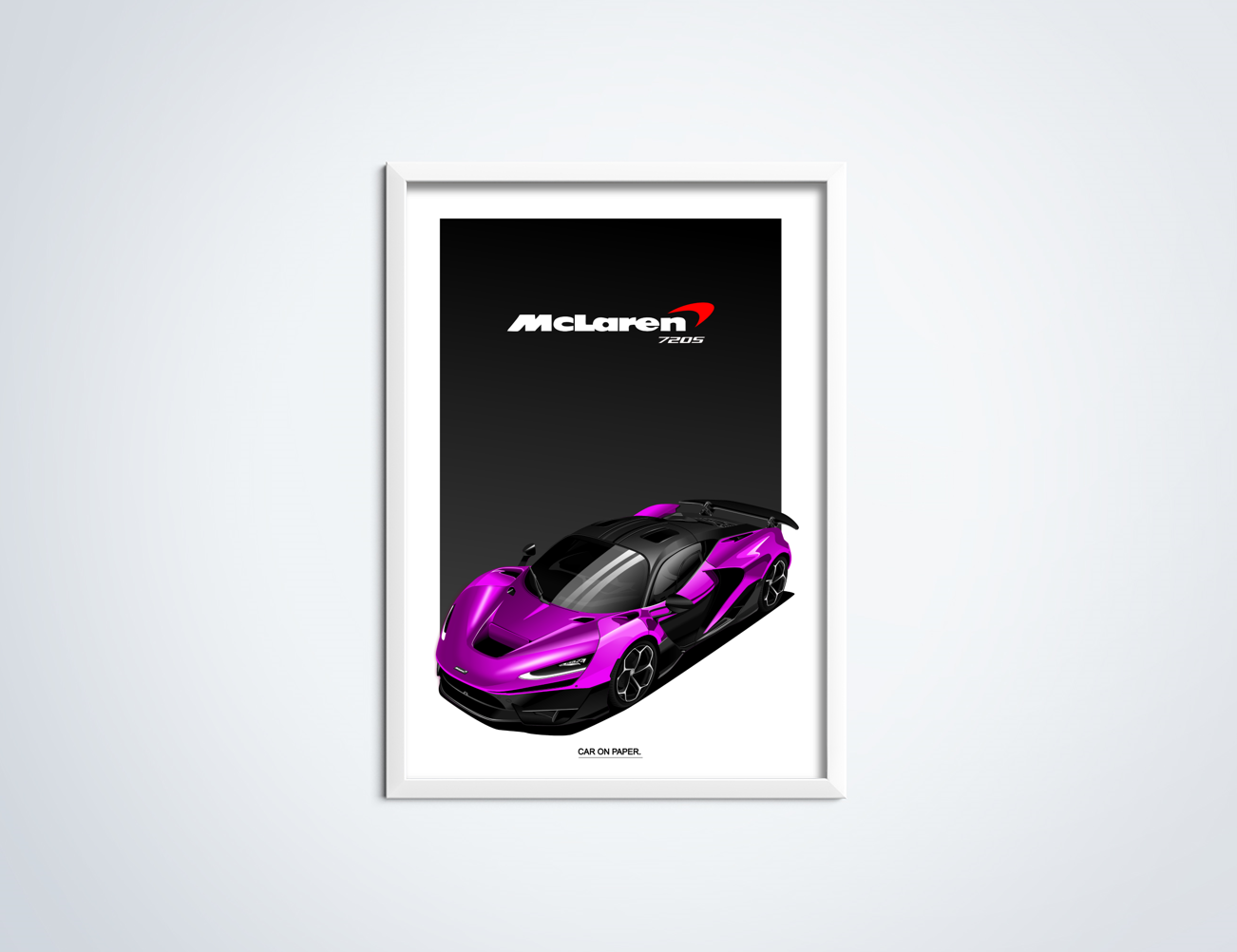 McLaren W1 Paars op Poster in Lijst