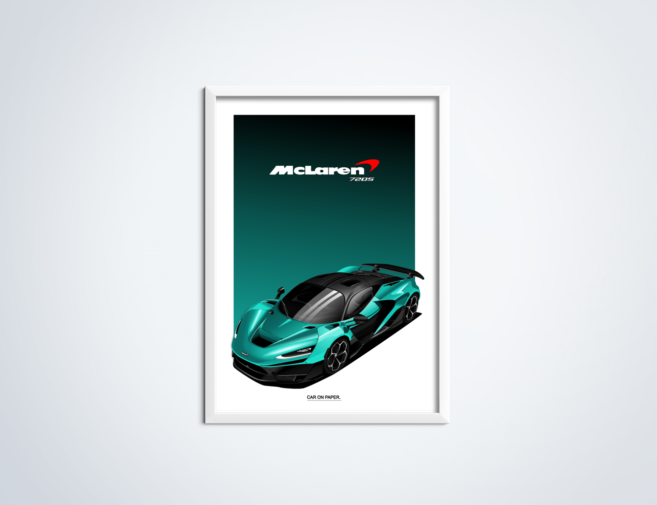 McLaren W1 Groen op Poster n Lijst