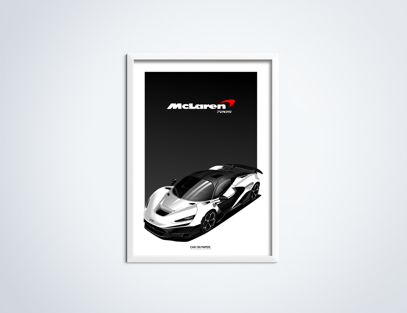 McLaren W1 Wit op Poster in Lijst
