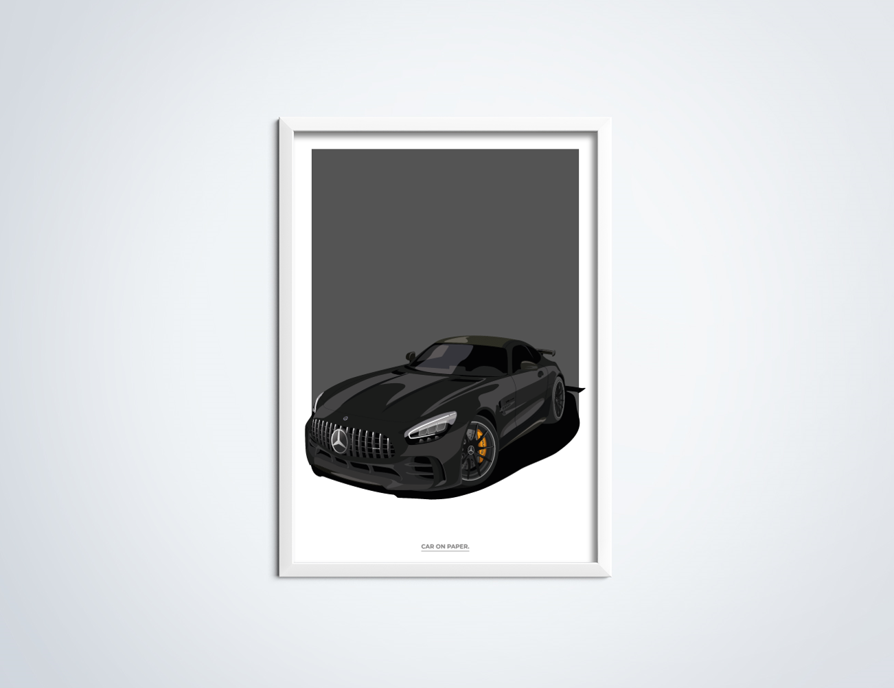 Mercedes-AMG GT R Zwart Poster in Lijst