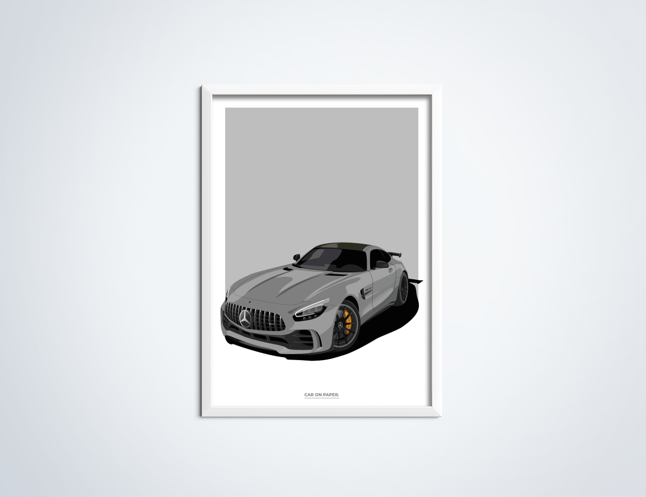 Mercedes-AMG GT R Grijs Poster in Lijst
