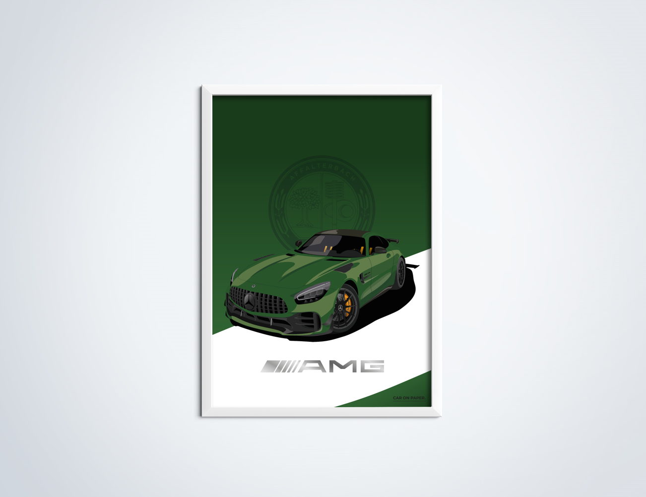 Mercedes-AMG GT R PRO Groen Poster in Lijst