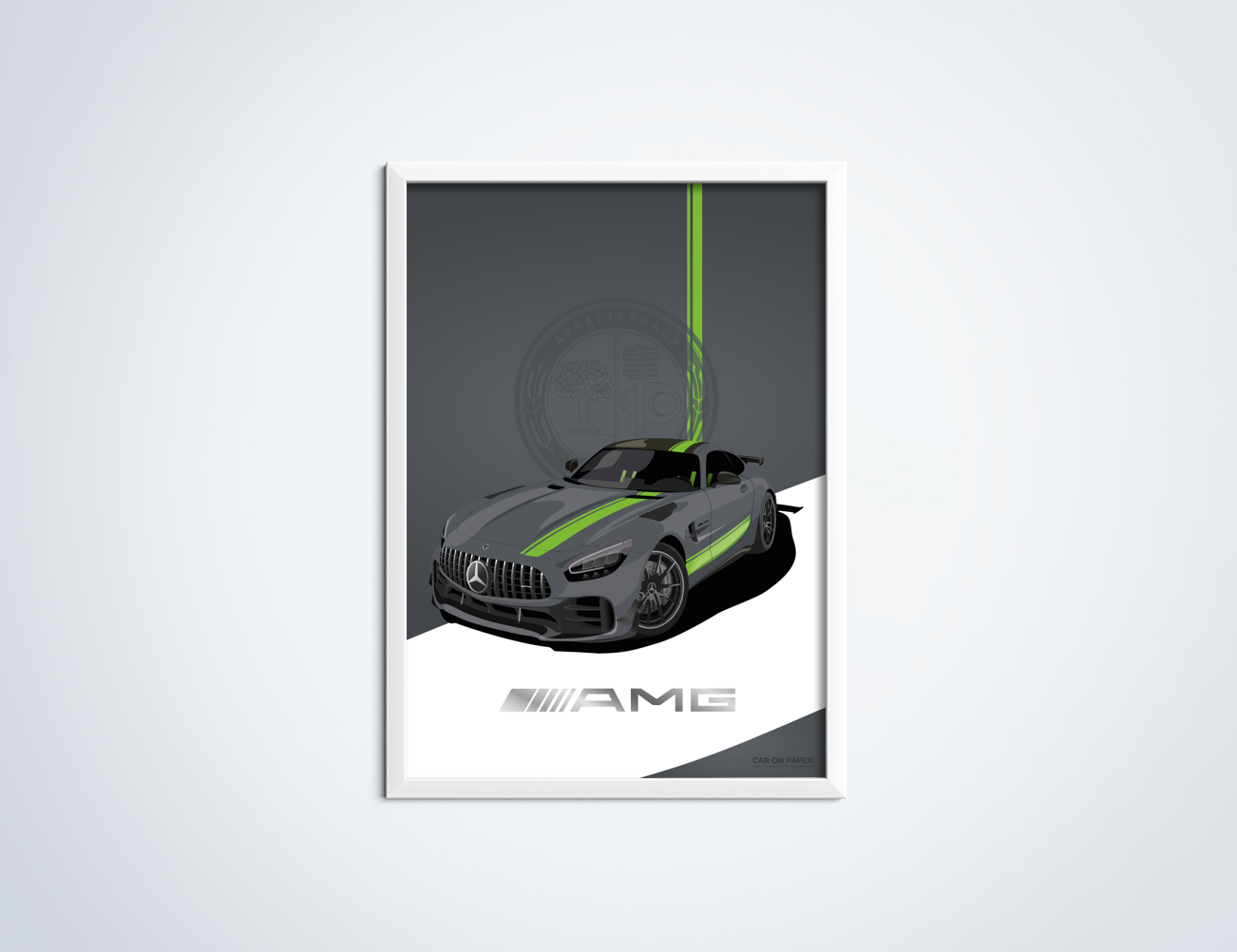 Mercedes-AMG GT R PRO Grijs Poster in Lijst