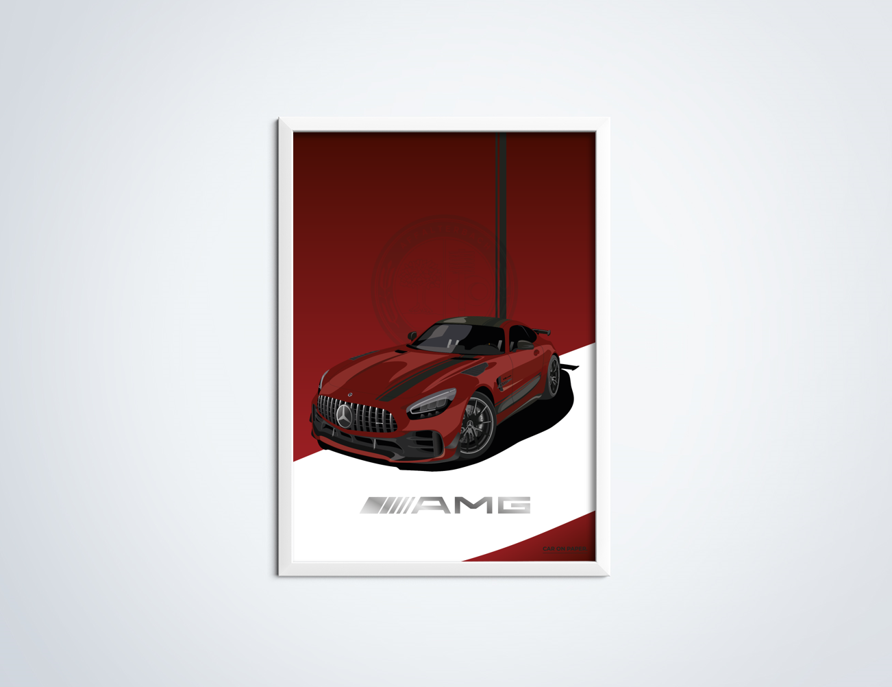 Mercedes-AMG GT R PRO Rood Poster in Lijst