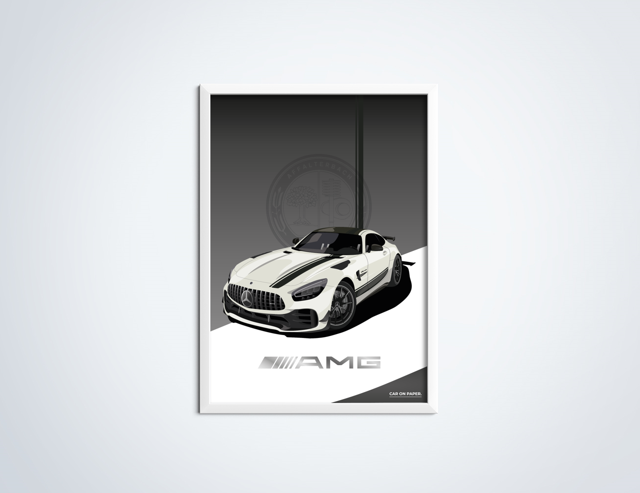 Mercedes-AMG GT R PRO Wit Poster in Lijst
