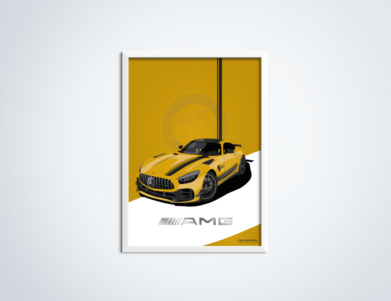 Mercedes-AMG GT R PRO Geel Poster in Lijst