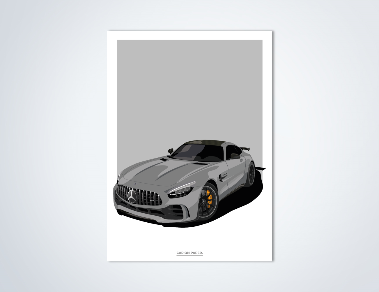 Mercedes-AMG GT R Grijs Poster