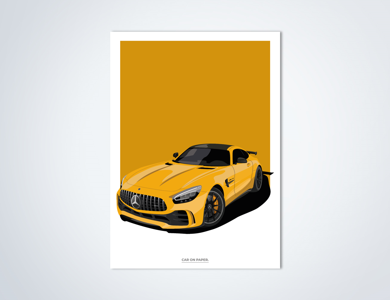Mercedes-AMG GT R Geel Poster
