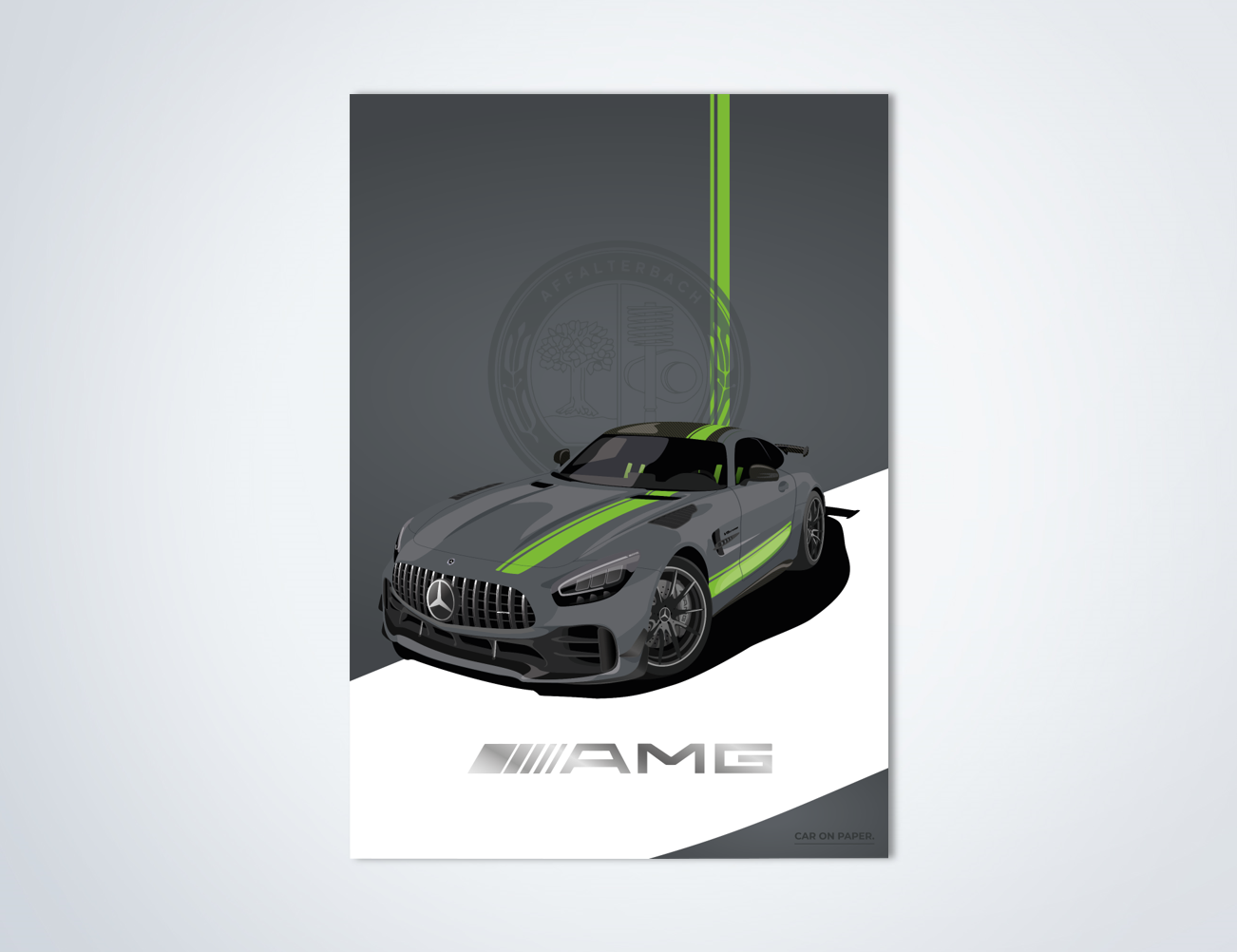 Mercedes-AMG GT R PRO Grijs Poster