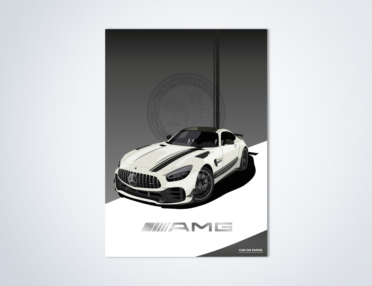 Mercedes-AMG GT R PRO Wit Poster