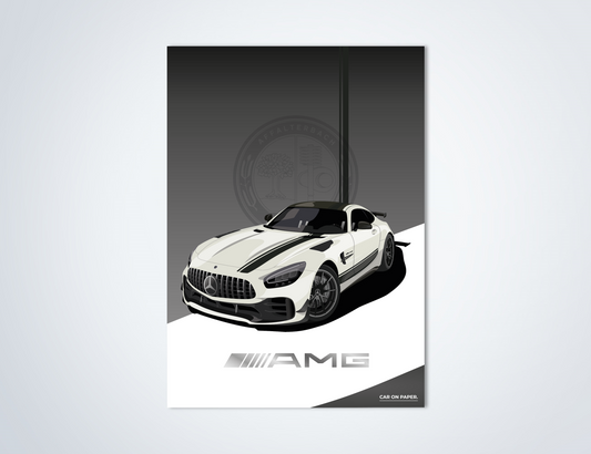 Mercedes-AMG GT R PRO Wit Poster